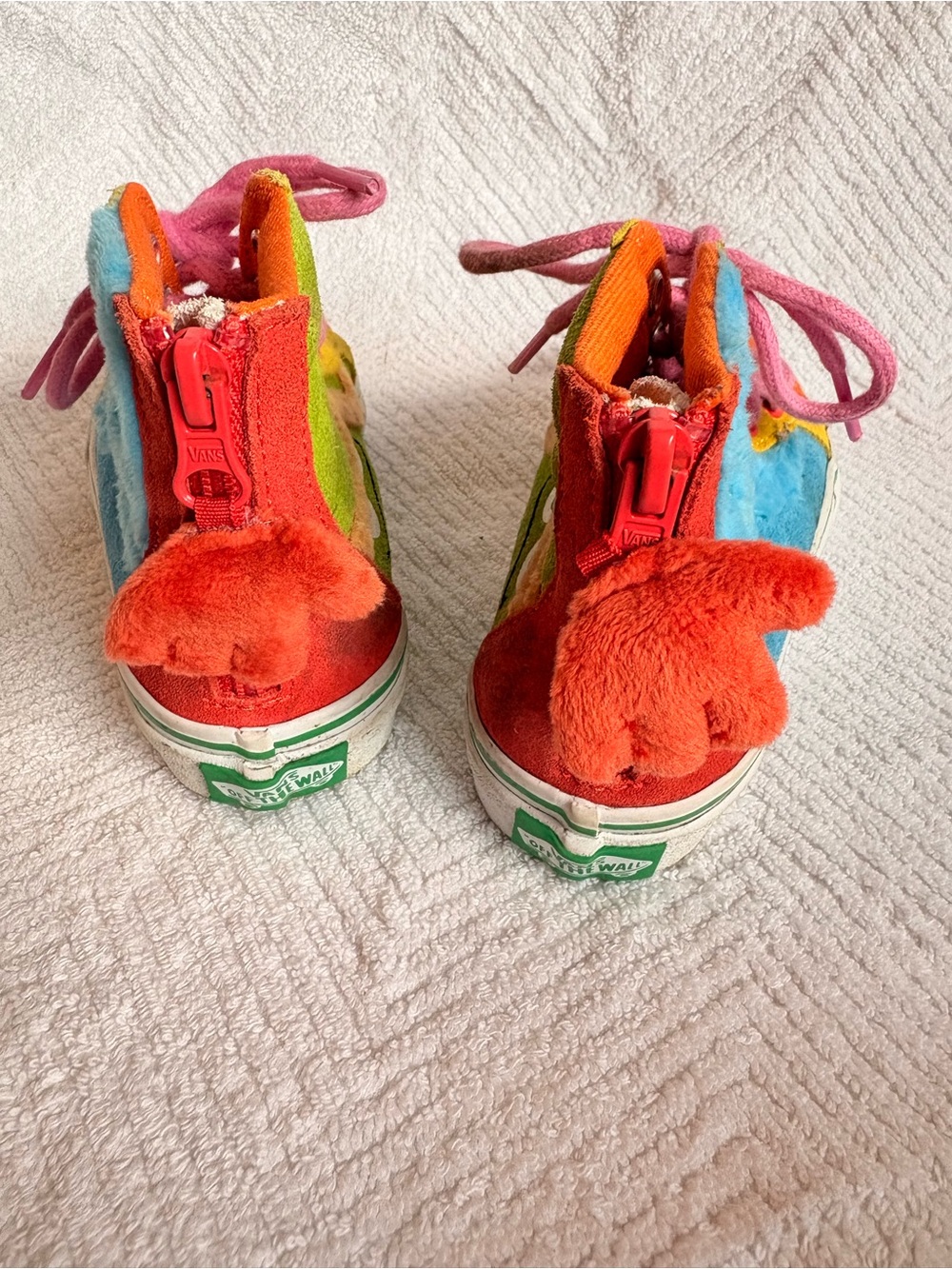 Vans Kids Multicolor High-Top Sneakers with Pink Laces - Picture 4 of 6